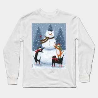 Making A Snowcat Long Sleeve T-Shirt